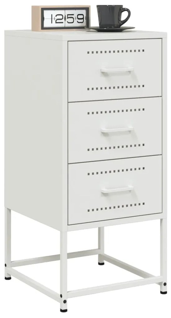Mesa de cabeceira 36x39x78 cm aço branco