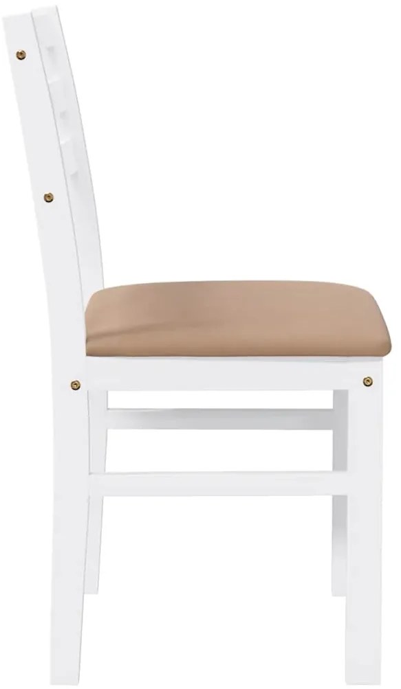 Cadeiras de jantar com almofadões 2 pcs madeira maciça branco