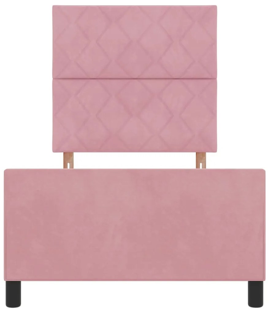 Estrutura de Cama vidaXL Rosa 90x200 cm Veludo