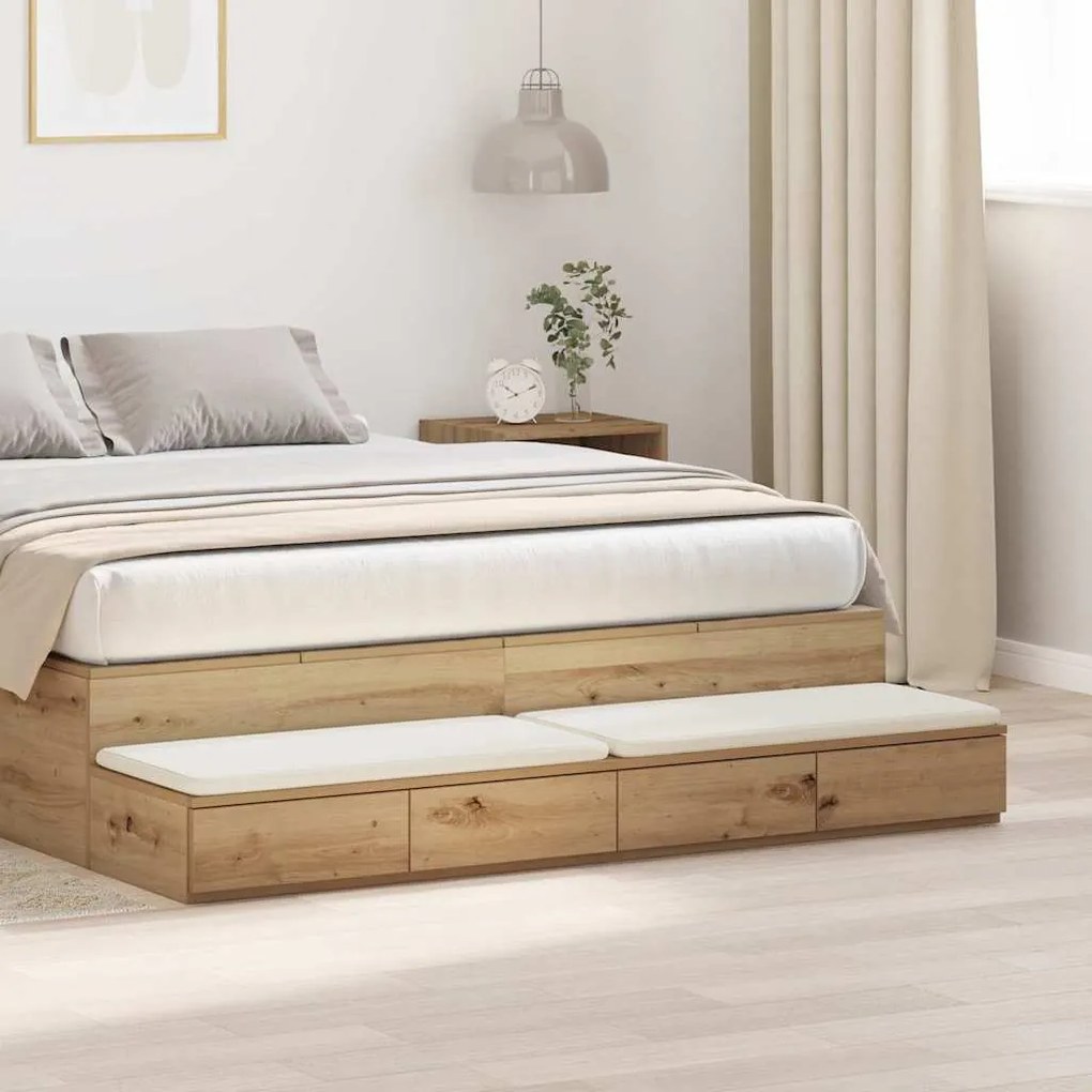 Camas de armazenamento Carvalho Artisan 160x36,5x16,5 cm Madeira desen