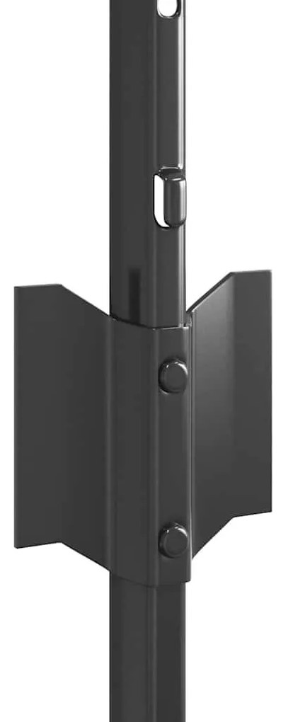 Postes de Cerca Prateados 44 pcs Cinzeto 100 x 0.8 m Aço