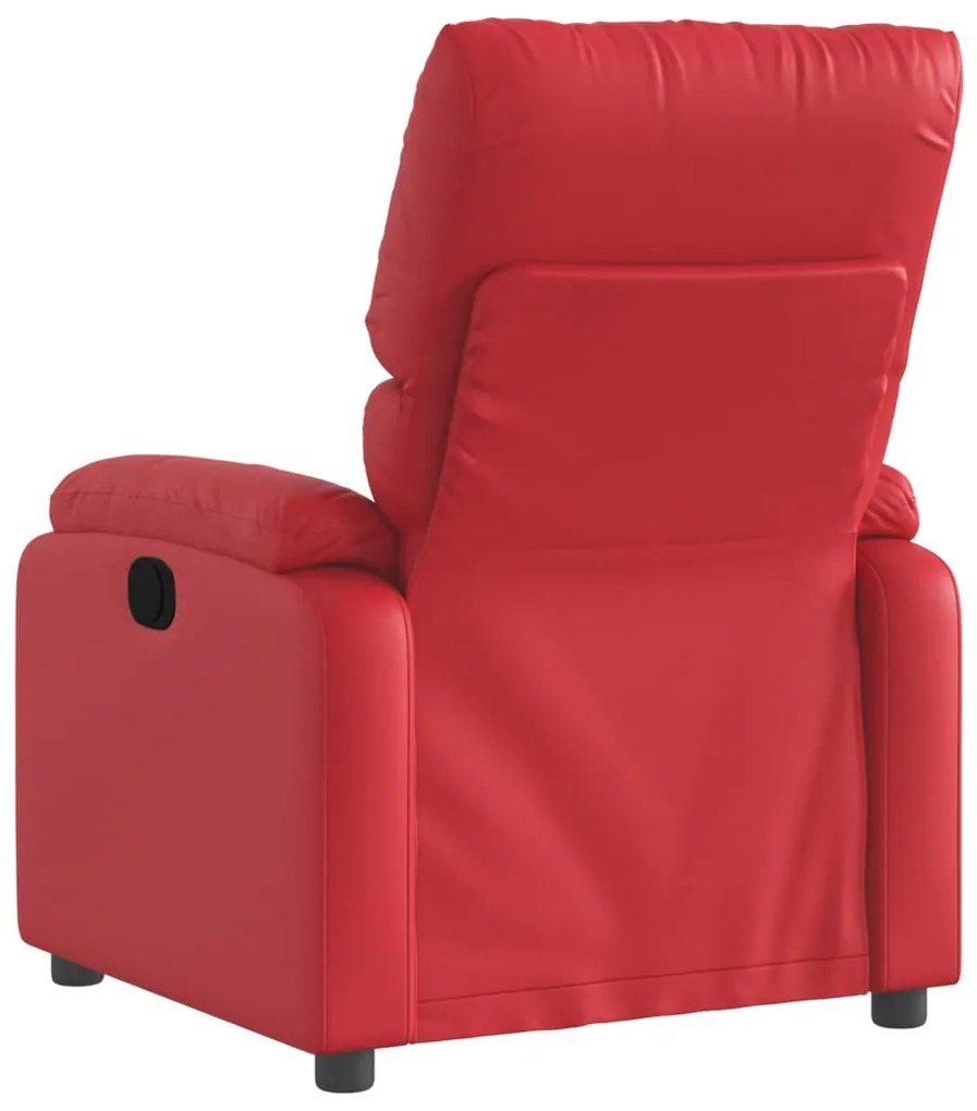 Poltrona de massagens reclinável couro artificial vermelho