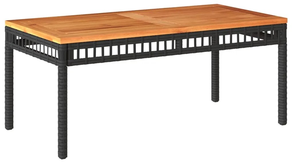 4 pcs conjunto lounge de jardim c/ almofadões vime PE preto
