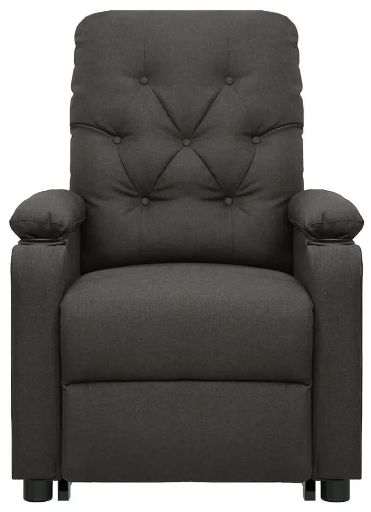 Poltrona de massagens elevatória tecido cinzento-escuro