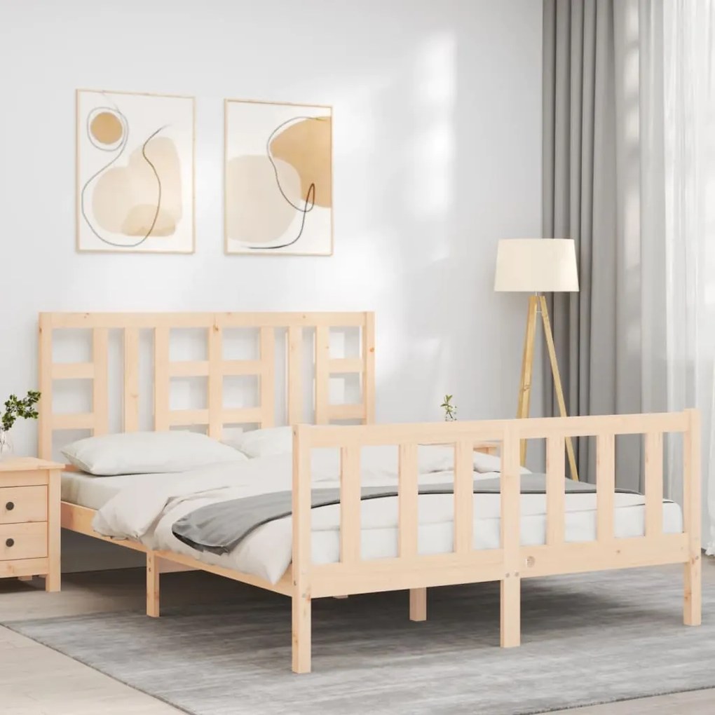 Cama sem colchão 140x190 cm madeira de pinho maciça