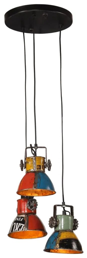 vidaXL Candeeiro suspenso 25 W 30x30x100 cm E27 multicolorido