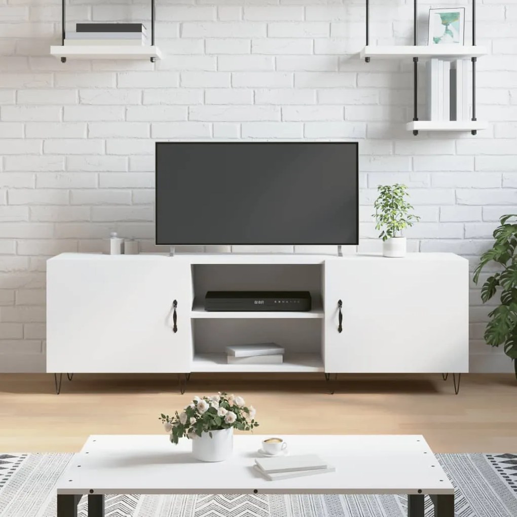 vidaXL Móvel para TV 150x30x50 cm derivados de madeira branco