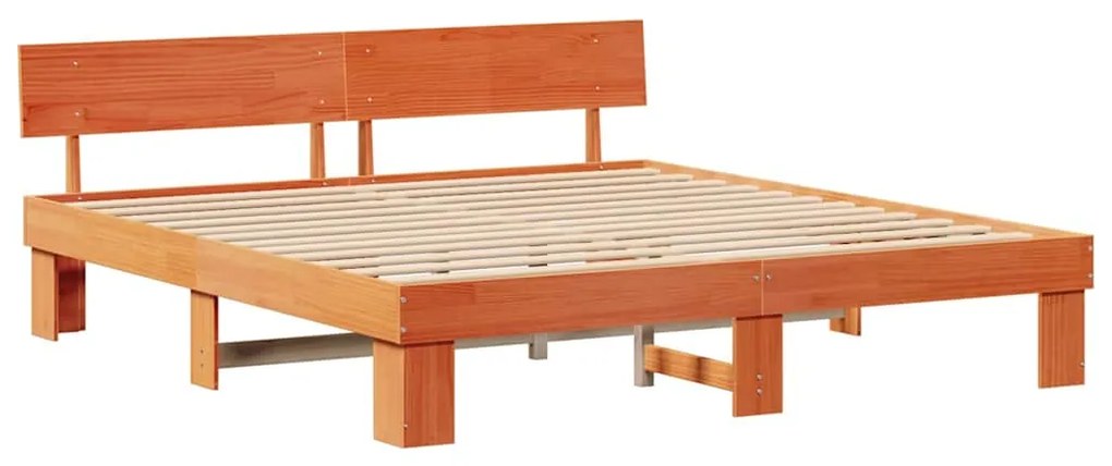 Estrutura da Cama Castanho-mel 180 x 200 cm Madeira de Pinheiro