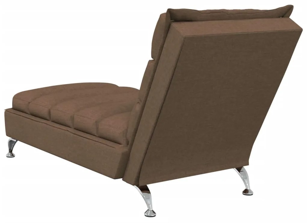 Chaise lounge com almofadões tecido castanho