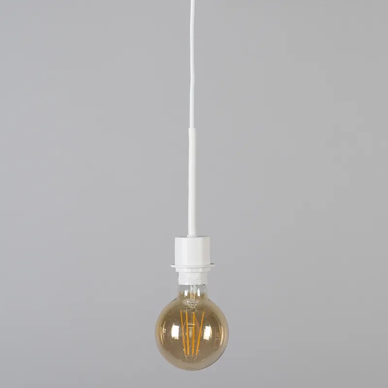 Candeeiro de suspensão moderno branco com abajur 45 cm bege - Combi 1 Country / Rústico,Moderno