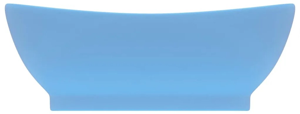 Lavatório luxuoso oval 58,5x39 cm cerâmica azul-claro mate
