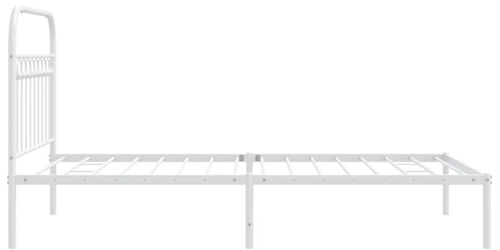 Estrutura de cama com cabeceira 100x190 cm metal branco