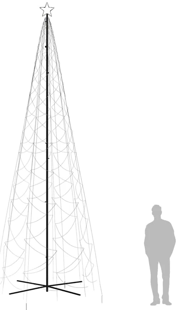 Árvore de Natal em cone 1400 luzes LED 160x500 cm branco quente