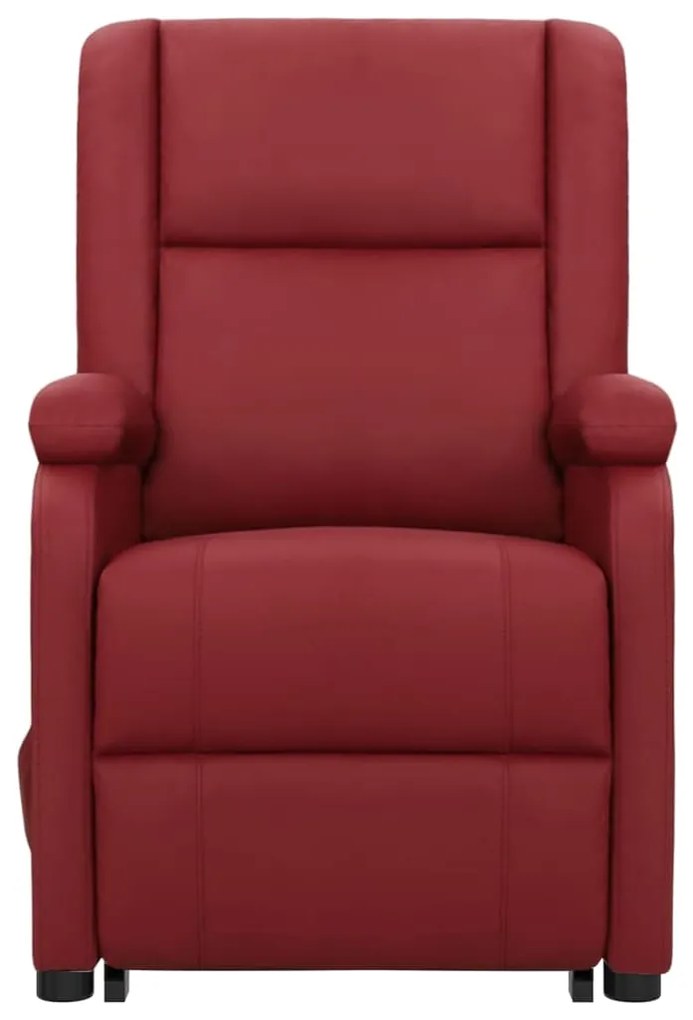 Poltrona elevatória couro artificial vermelho tinto