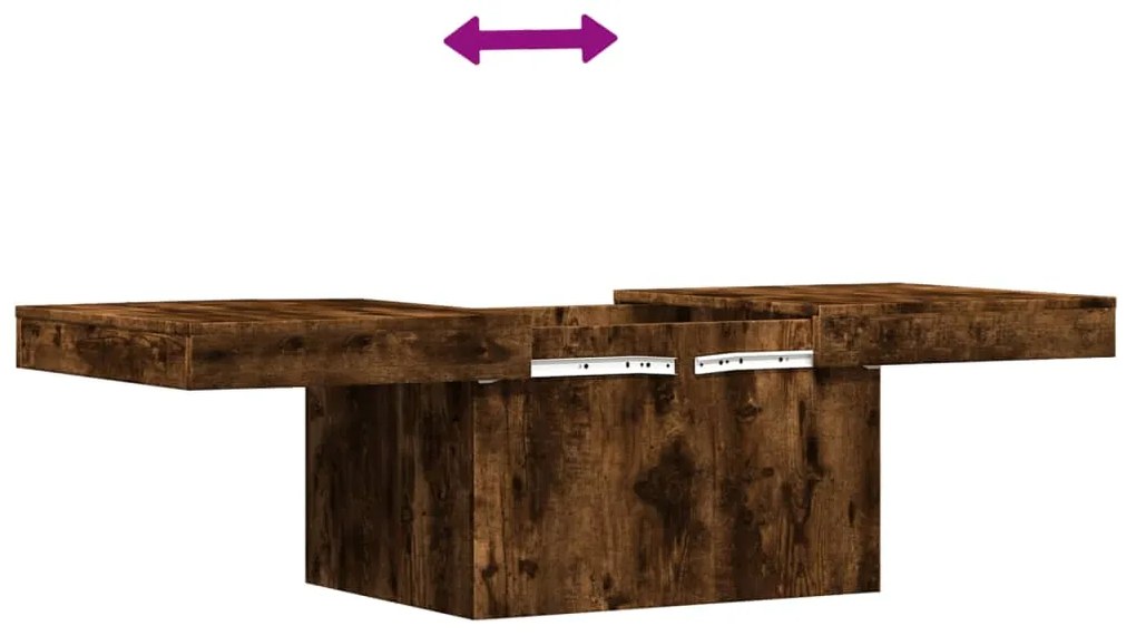 Mesa de centro 100x55x40 cm derivados madeira carvalho fumado