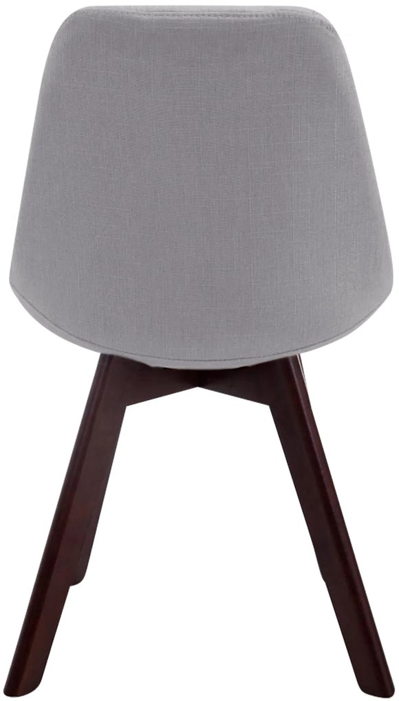 Cadeira de cozinha e sala de jantar Borneo em tecido com estrutura em Cor Nogueira 48 x 84 x 55 cm Cinzento