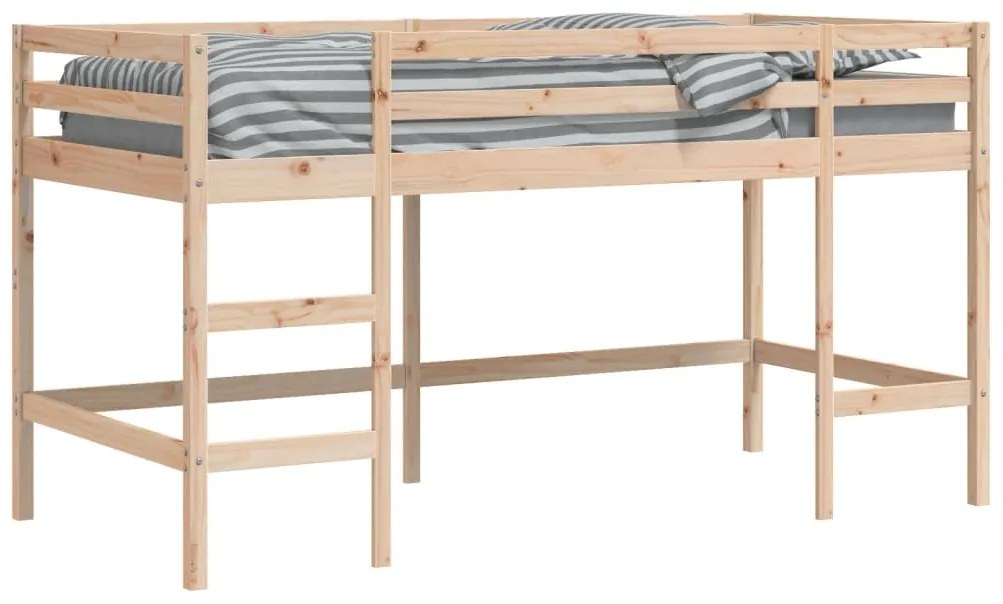 Cama alta p/ criança c/ escada 90x200cm madeira de pinho maciça
