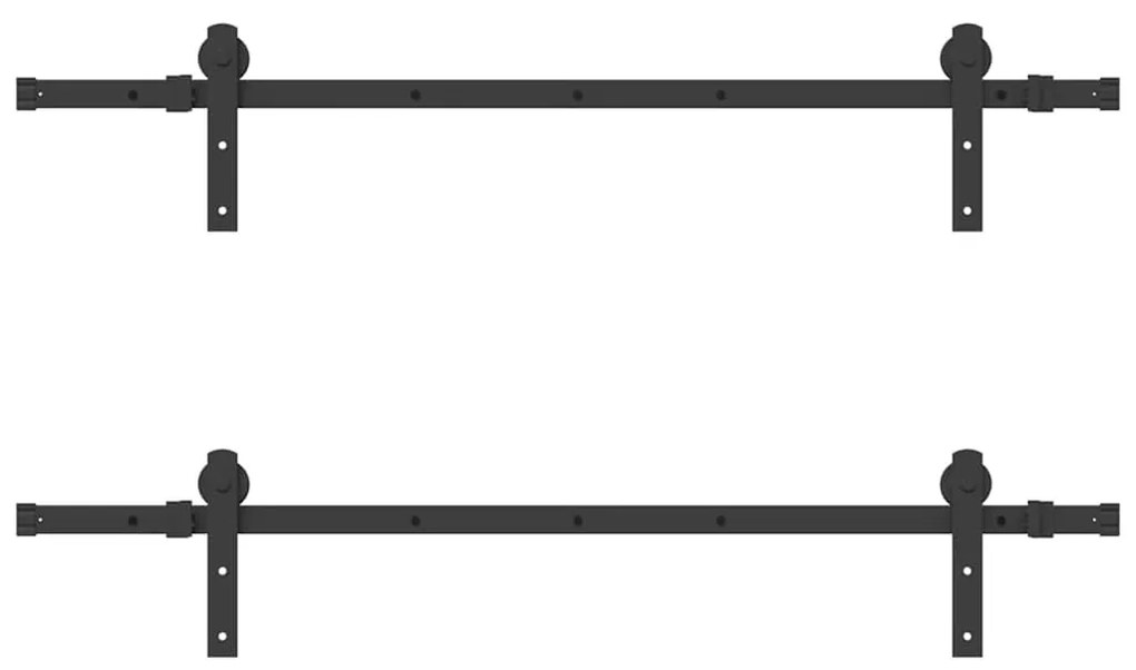 Kit de ferragens para porta deslizante 305 cm aço preto