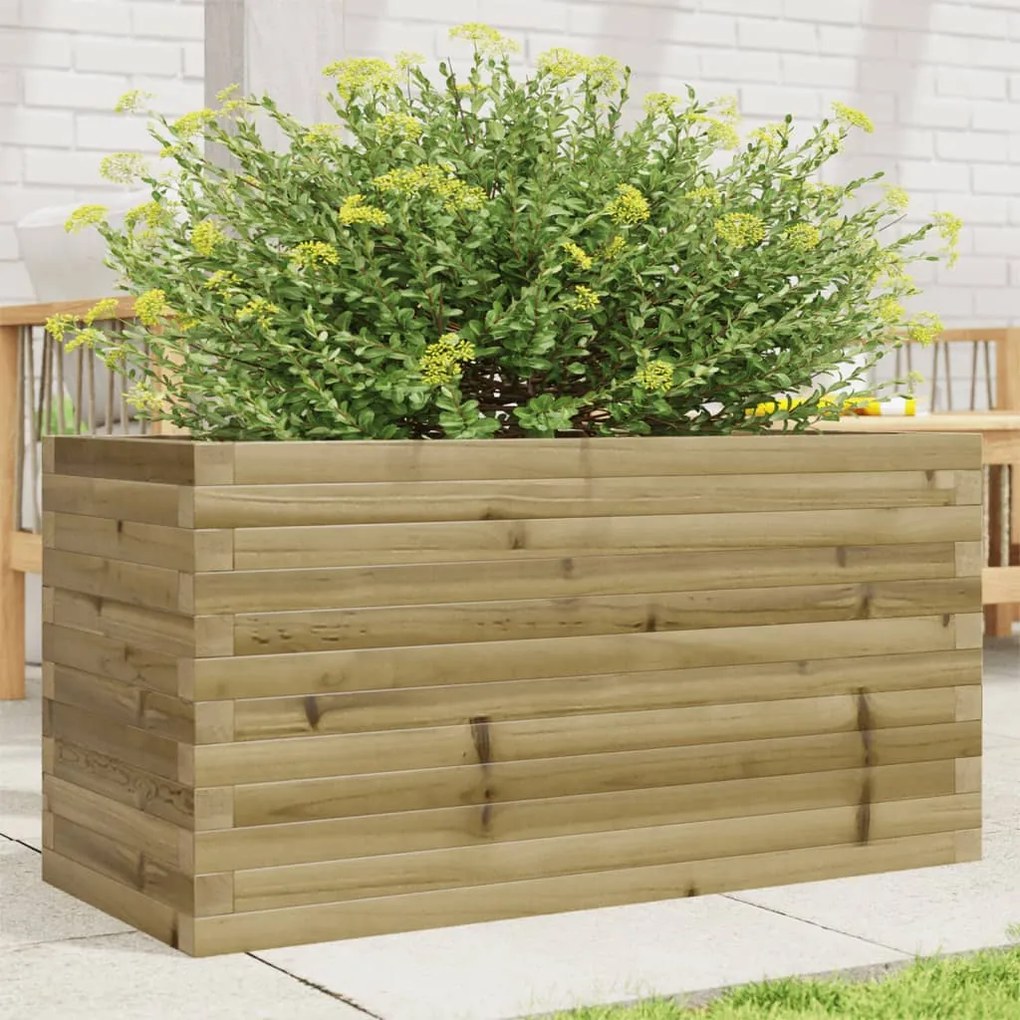 vidaXL Vaso/floreira de jardim 90x40x46 cm madeira de pinho impregnada
