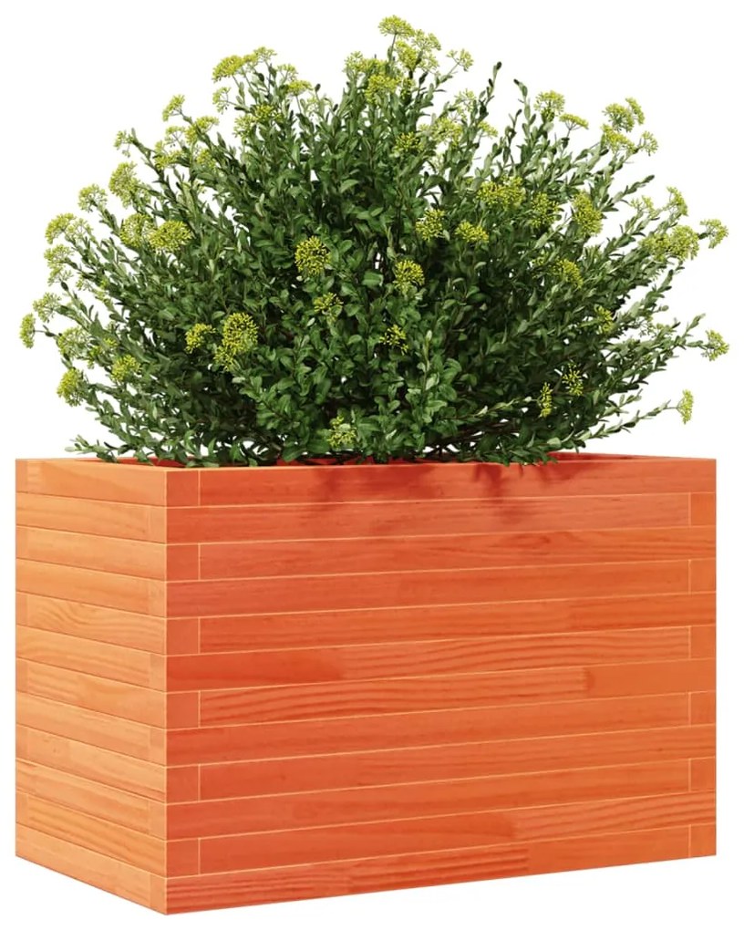 Vaso/floreira de jardim 70x40x45,5 cm pinho maciço castanho mel