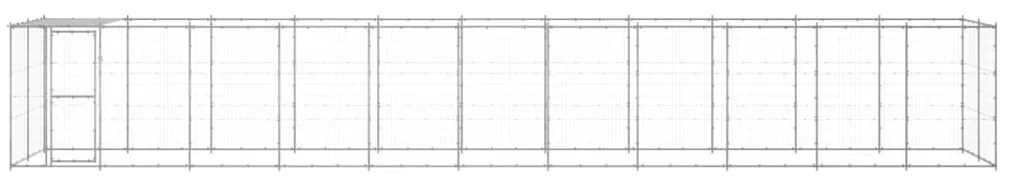Canil de exterior com telhado 26,62 m² aço galvanizado