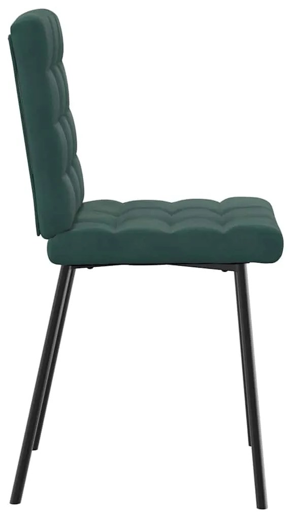Cadeiras de jantar 2 pcs veludo verde-escuro