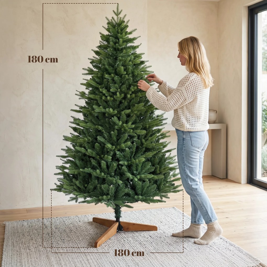 Árvore de Natal Artificial, 115 x 115 x 180 cm, Ramos Articulados, Verde
