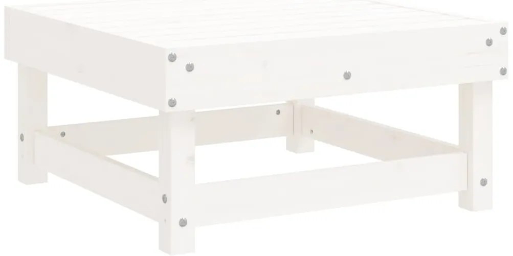 7 pcs conjunto lounge de jardim pinho maciço branco