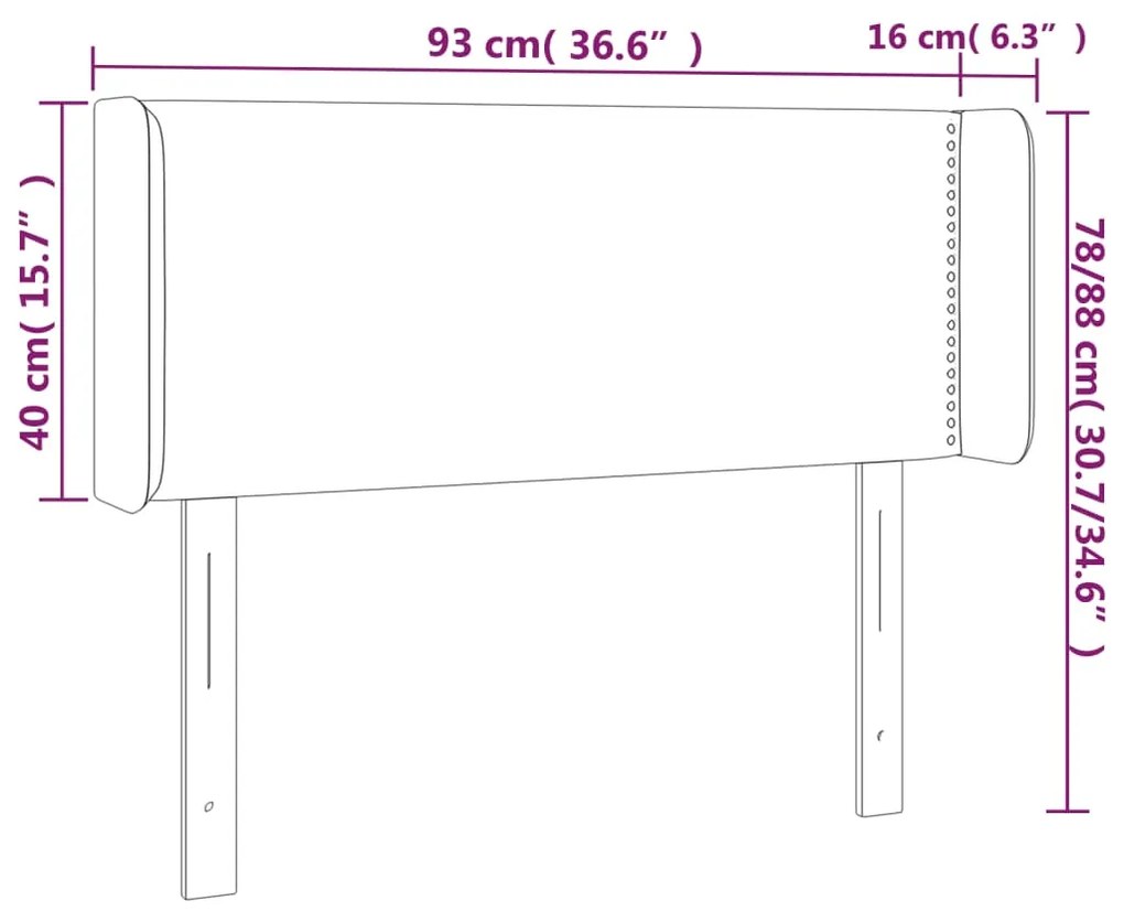 Cabeceira de cama c/ abas veludo 93x16x78/88 cm verde-escuro