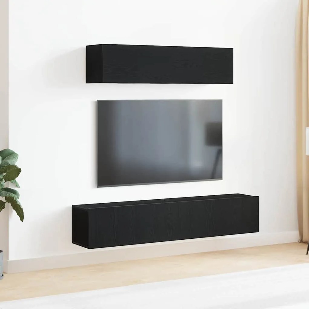 vidaXL Conjunto de móvel de TV 6 pcs Carvalho preto 160 x 30 x 27 cm