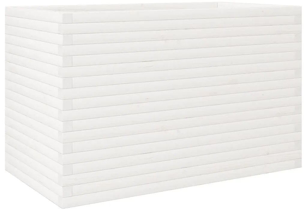 Vaso/floreira de jardim 110x60x68,5 cm pinho maciço branco