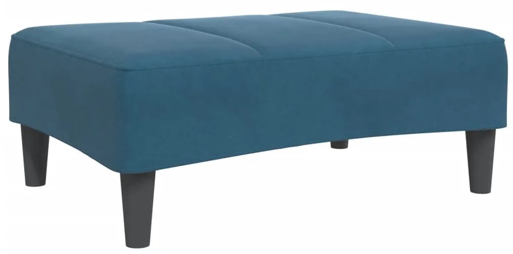 Sofá-cama 2 lugares c/ apoio de pés veludo azul