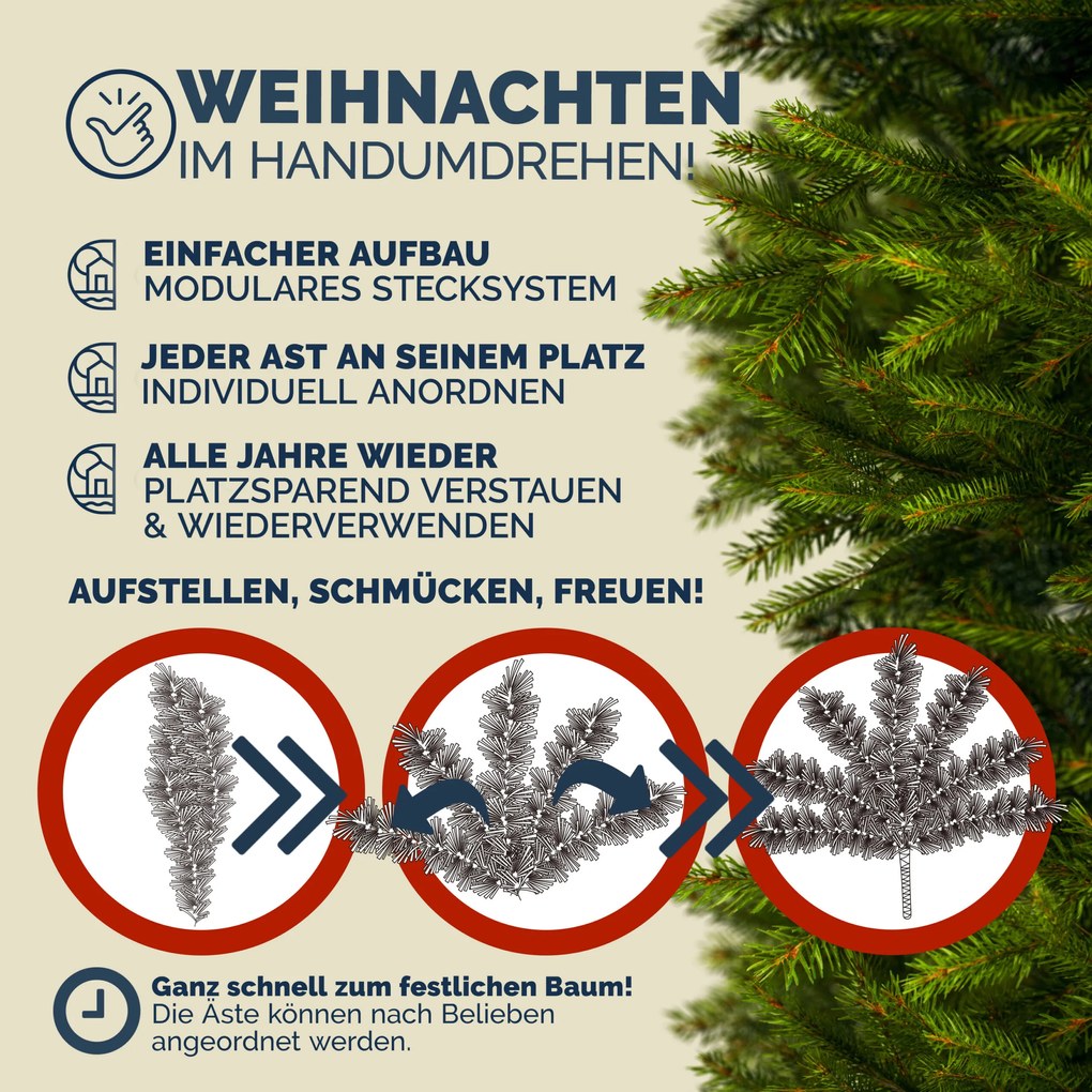 Árvore de Natal artificial 240 cm com suporte (LUZES NÃO INCLUÍDAS) Verde