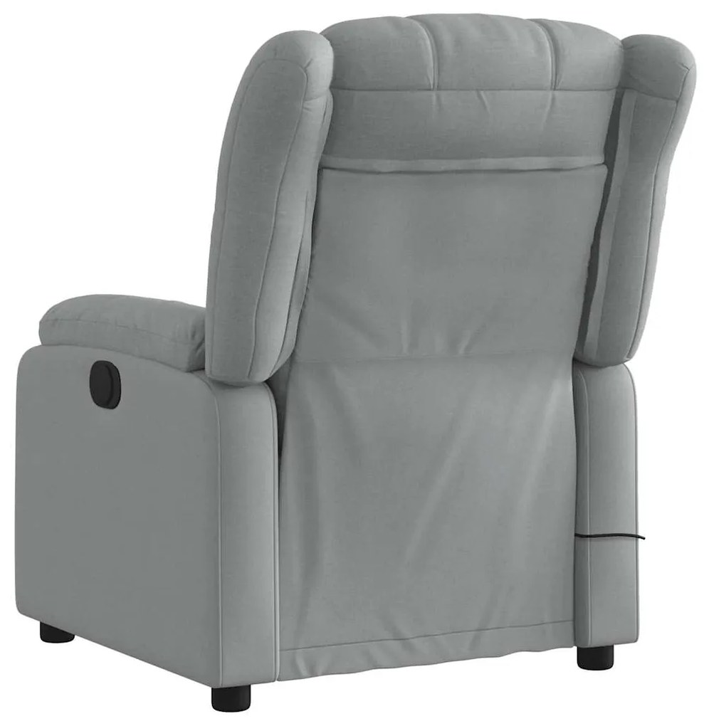 Poltrona de massagens reclinável tecido cinzento-claro