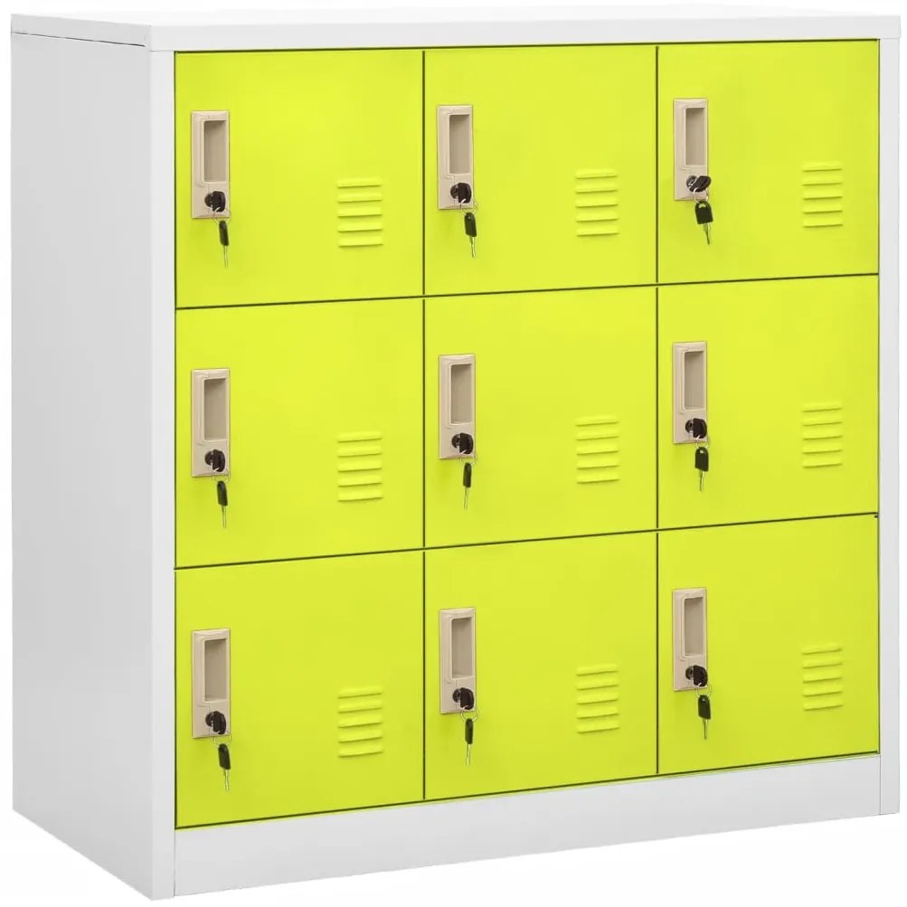 Cacifo 90x45x92,5 cm aço cinzento-claro e verde