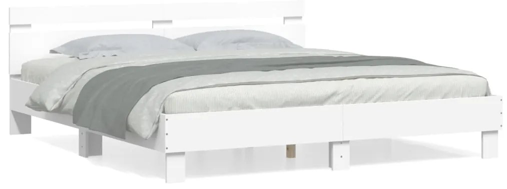 Estrutura cama c/ cabeceira 180x200 cm derivados madeira branco