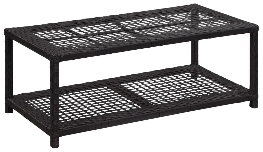 vidaXL Banco sapateira 80x40x30 cm vime PE preto