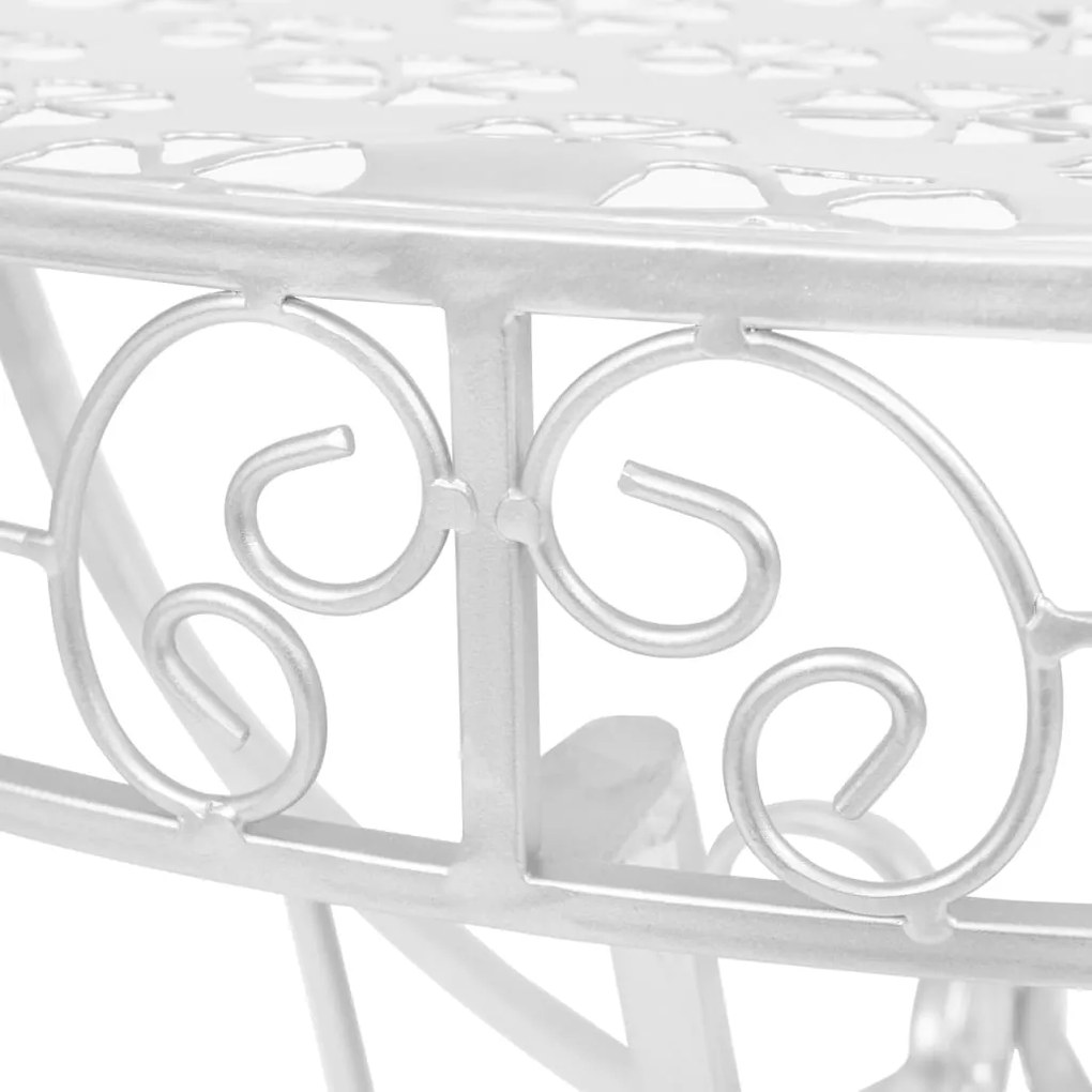 Mesa de apoio vintage semicircular metal 72x36x74 cm prateado