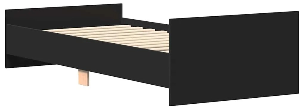 Estrutura de cama 90x190 cm derivados de madeira preto