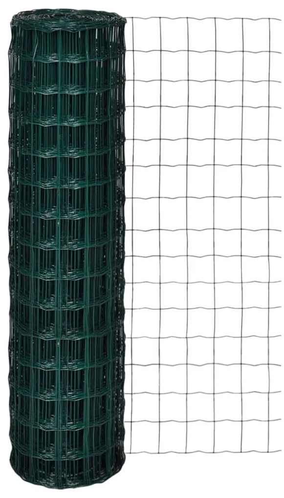 vidaXL Cerca 25 x 1,5 m aço verde