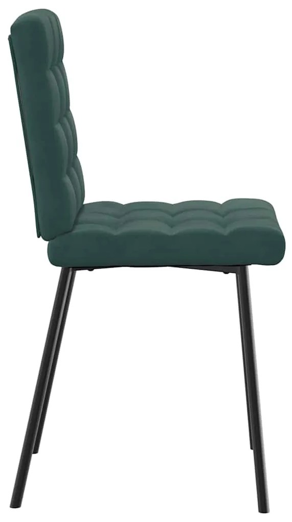 Cadeiras de jantar 6 pcs veludo verde-escuro