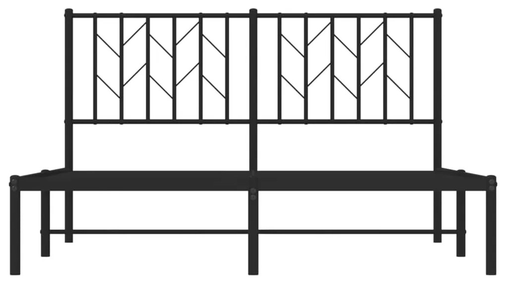 Estrutura de cama com cabeceira 140x190 cm metal preto