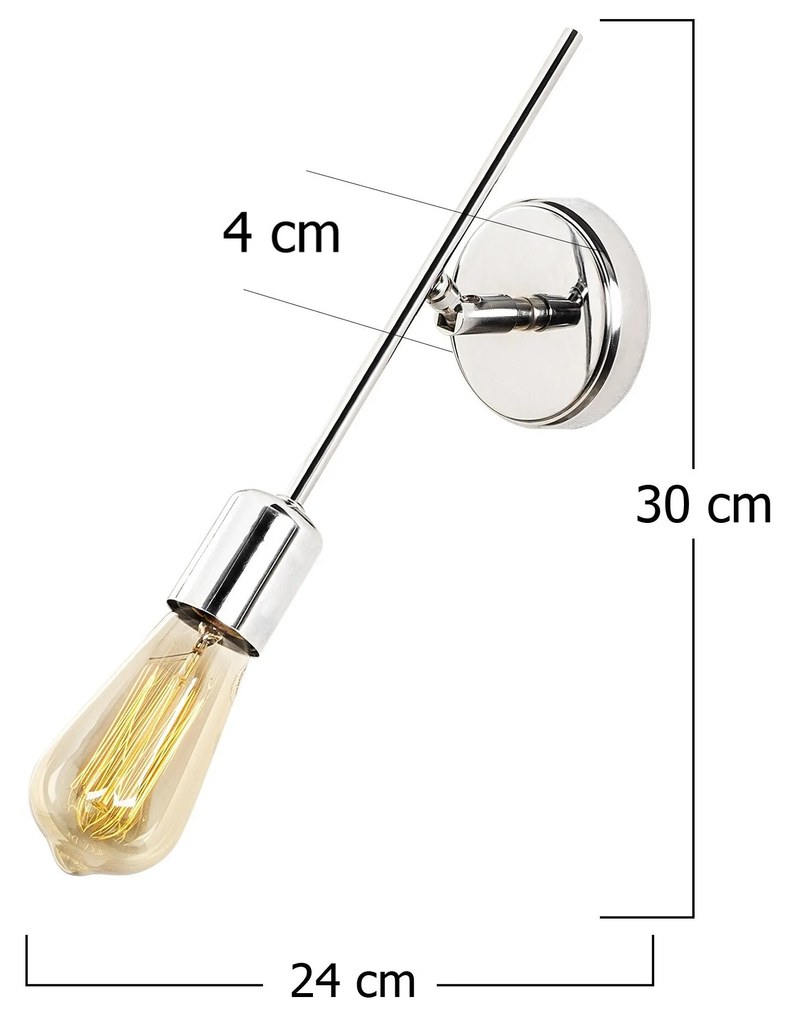 Aplique de Parede Mizrak – Cromado – 4 x 24 cm