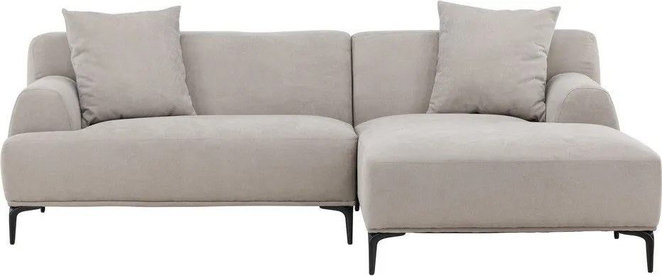 Sofá de canto Dallas 4362, Cinzento claro, 242x158x77cm, 68 kg, Pernas: Metal