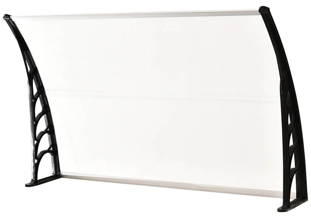 Outsunny Cobertura para portas Janelas Toldo Terraços de policarbonato de 5mm Transparente Proteção contra chuva e sol 90x120x25cm