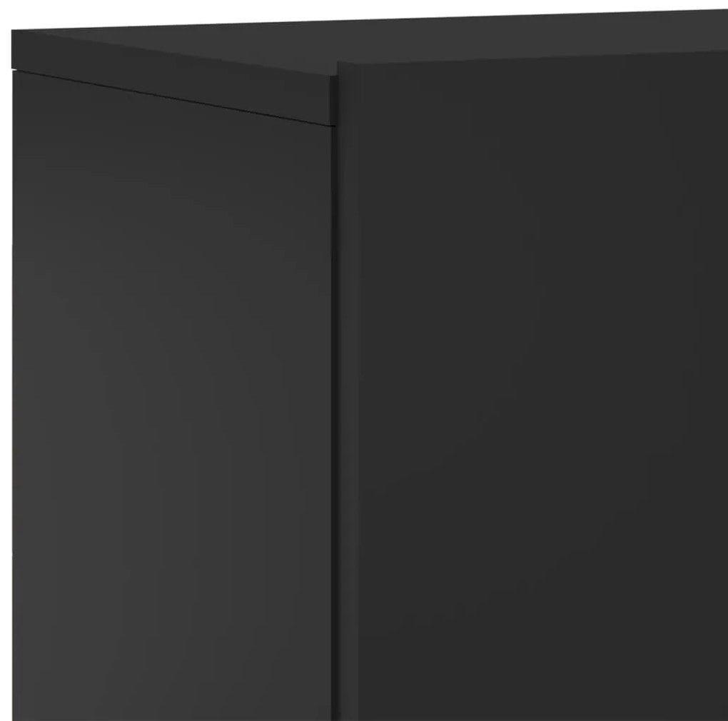 5 pcs móveis de parede p/ TV derivados de madeira preto