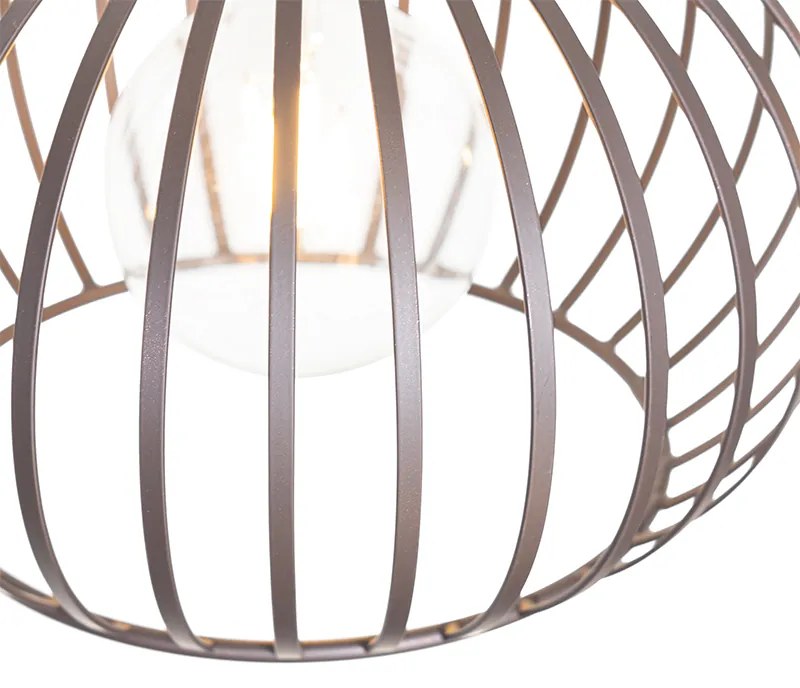 Candeeiro de suspensão moderno castanho oblongo 3 luzes - Saffira