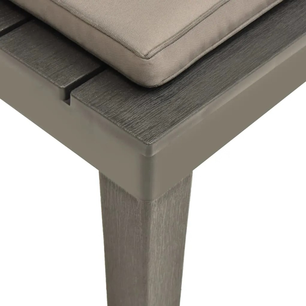 Cadeiras de jardim com almofadões 4 pcs plástico antracite