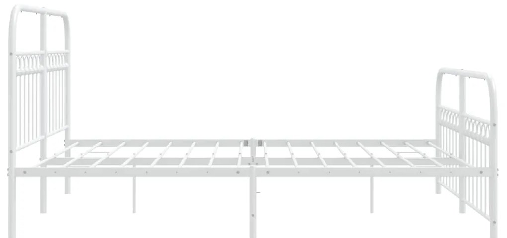 Estrutura de cama com cabeceira e pés 160x200 cm metal branco