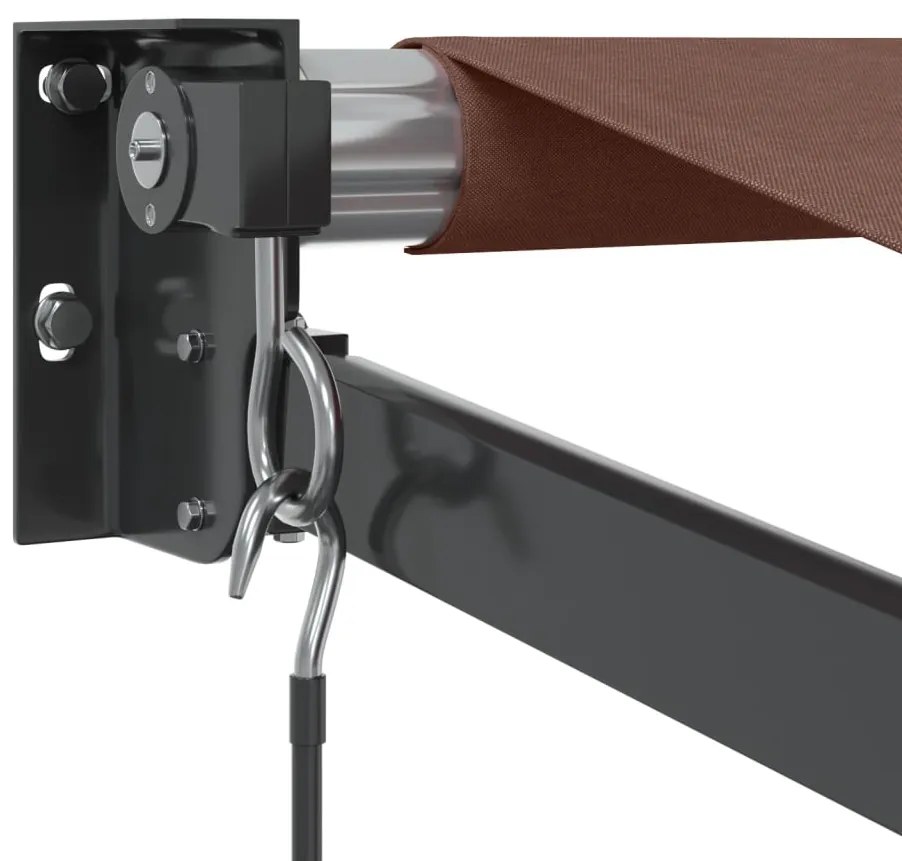 Toldo retrátil manual 350x250 cm castanho